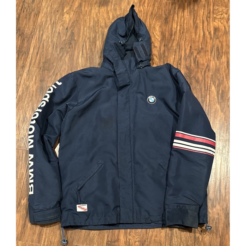 BMW Motorsport Hooded Windbreaker Jacket Men's Size XLarge